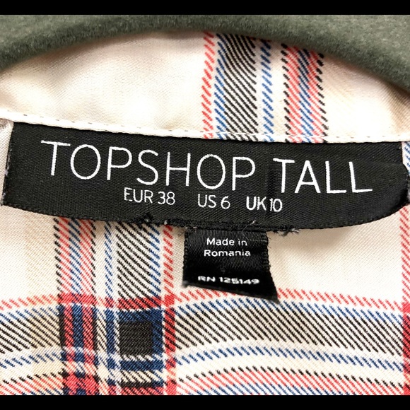 Topshop Tall Plaid Blouse - Picture 8 of 8